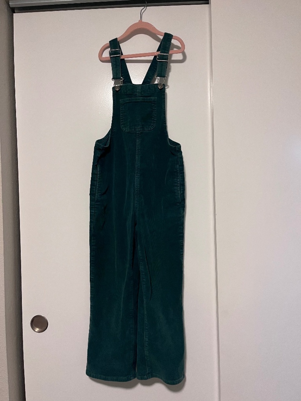Dark Green Corduroy Girls Overalls